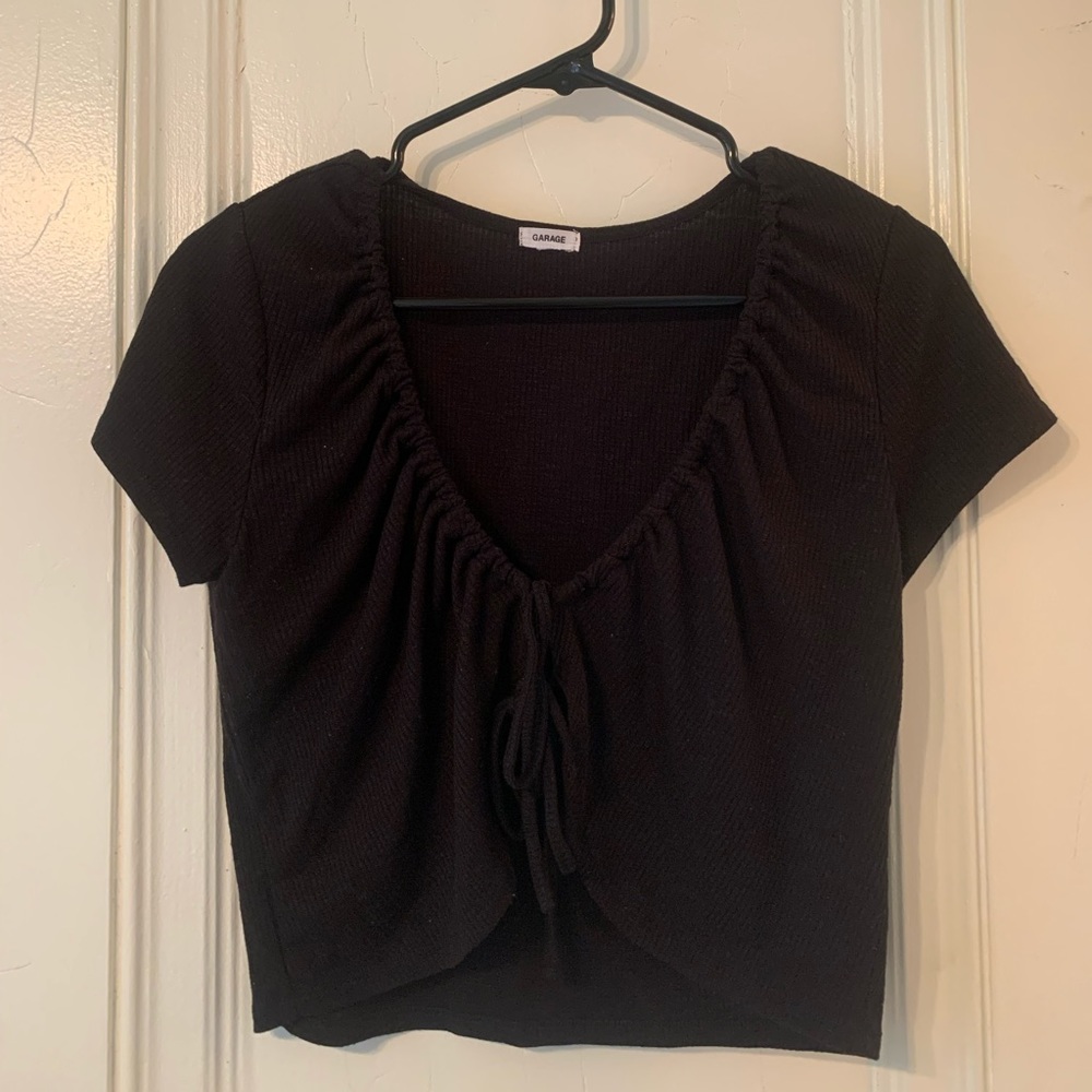 Front tie crop cardigan